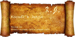 Kocsák Jetta névjegykártya